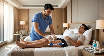 Medical support and wound care for a recovering patient
